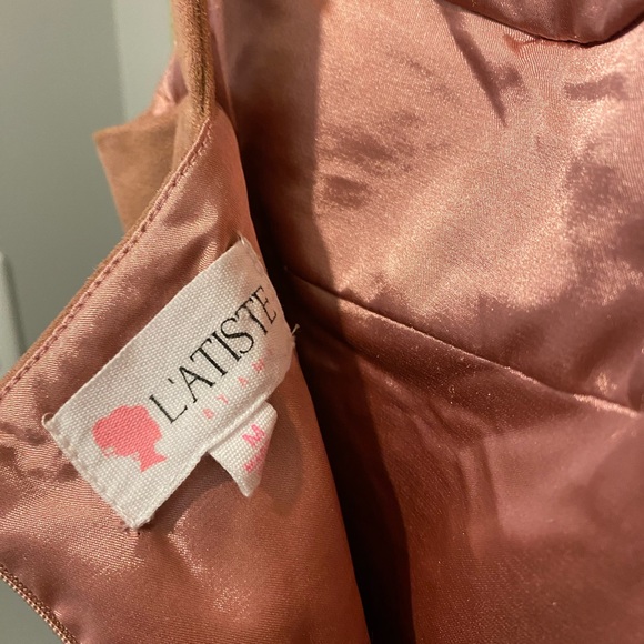 🤡BOGO🤡 L’ATISTE Faux Suede Dusty Rose Strap Dress - Womens M, Excellent - Picture 6 of 10